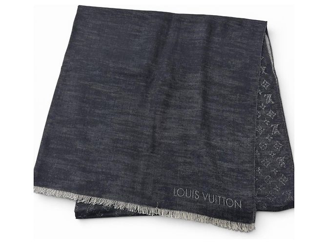 Louis Vuitton Monogram Wool-Silk Stole Brown Black