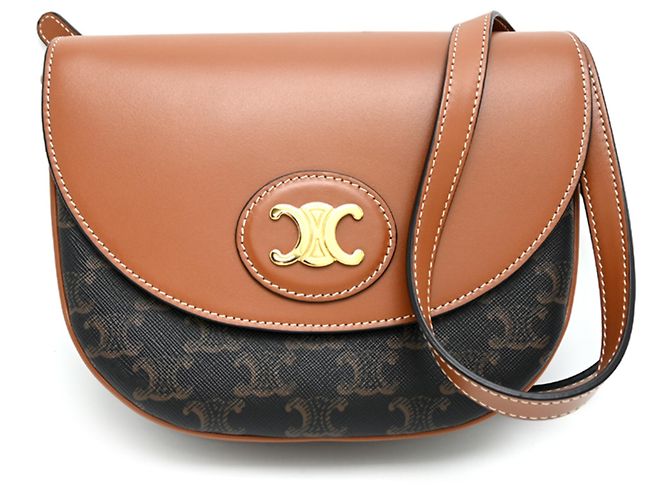 Céline Bolsa de ombro de couro feminina Celine Bezastrionf Triomphe