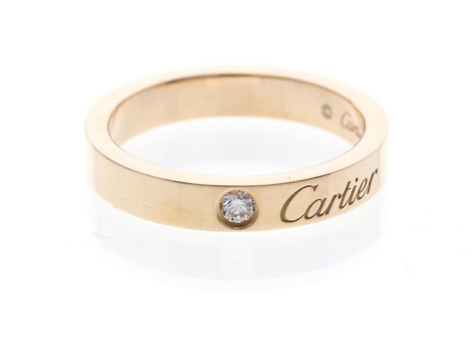Aliança C de Cartier em ouro rosa e diamantes Dourado