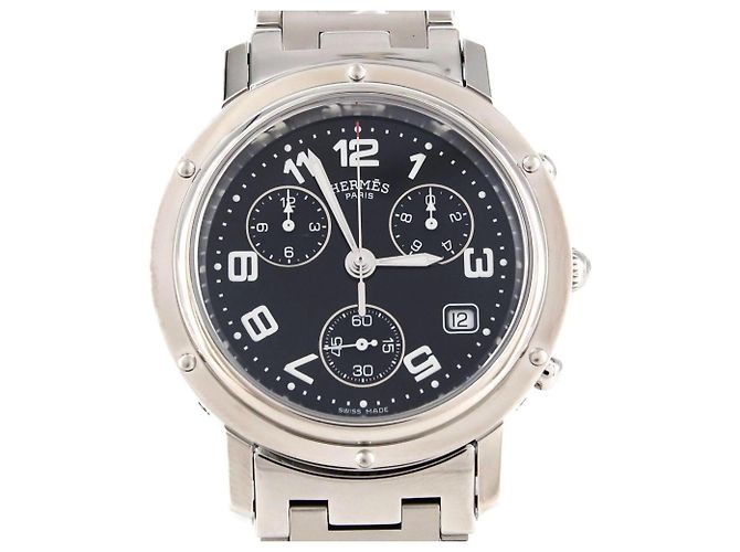 Relógio Hermès Clipper Chronograph CL1.910 Aço Inoxidável Quartzo