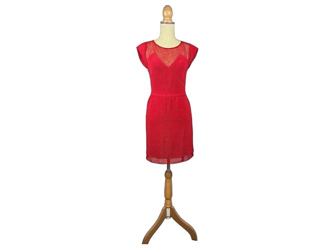 The Kooples Vestido corto de encaje rojo Roja