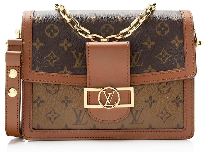 Bolsa de Ombro Louis Vuitton Reverse Monogram Dauphine MM Marrom