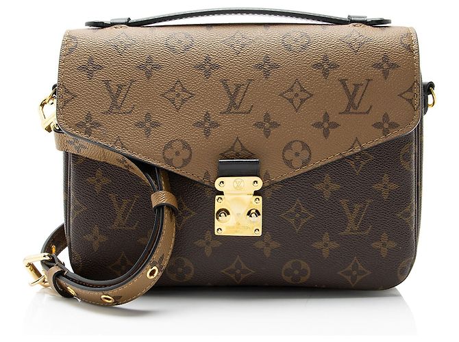 Bolsa de ombro Louis Vuitton Reverse Monogram Pochette Metis Marrom