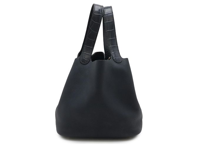 Hermès Borsa Tote Hermes Picotin Lock Touch MM Navy Blu