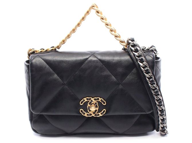 Chanel 19 Matelasse 2WAY Shoulder Bag Leather Nero