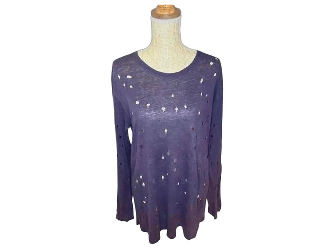 IRO Marvina Leinenpullover in Violett mit Cut-outs Lila 