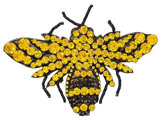 Gucci Spilla Ape Cristalli Giallo e Nero