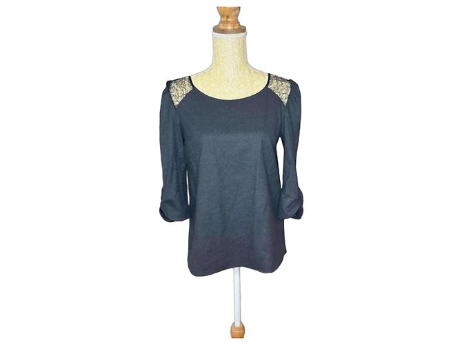 Ba&Sh Top de encaje negro