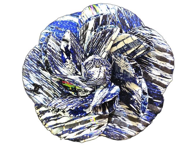 Chanel Spilla Camelia in tweed multicolore