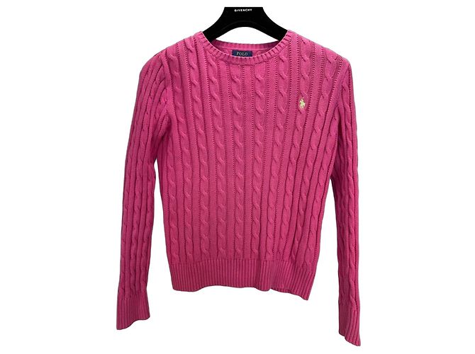 Polo Ralph Lauren Pull en Maille Torsadée Rose