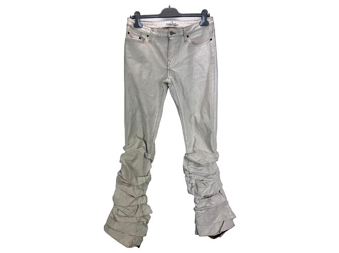 Acne Studios Vaqueros fruncidos beige 