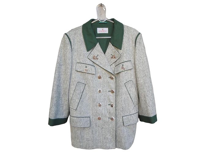 Autre Marque Chaqueta Steinbock de lana y cachemira Verde Gris