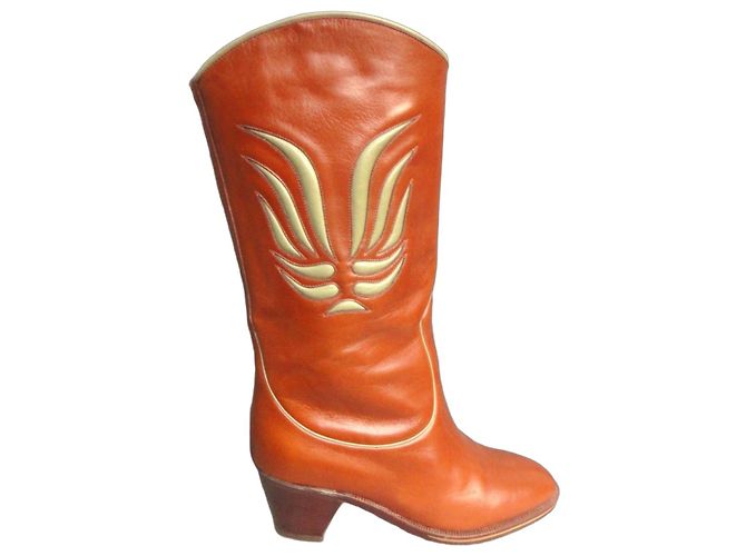 Botas Western de Cuero Pollini Castaño