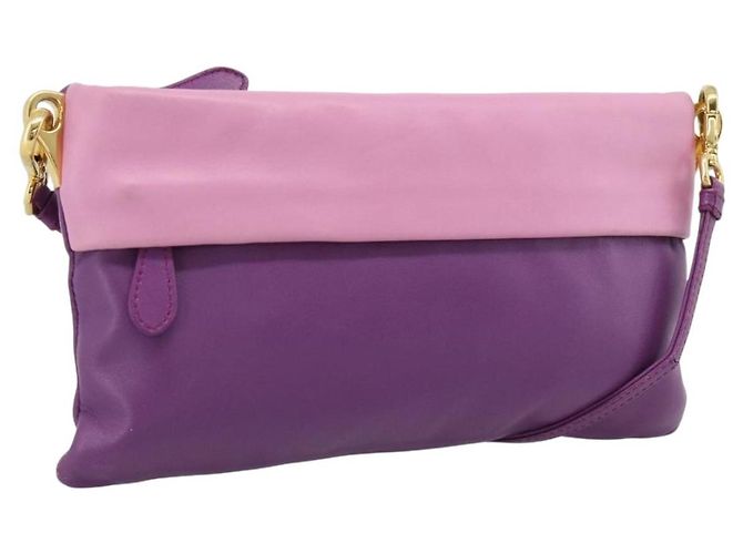 Borsa a Spalla PRADA in Pelle Viola e Oro Autentica 186122A D'oro Porpora