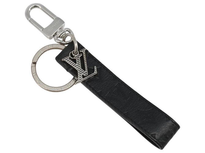 LOUIS VUITTON Monogram Shadow Key Holder Dragonne Black M01298 LV Auth 185547