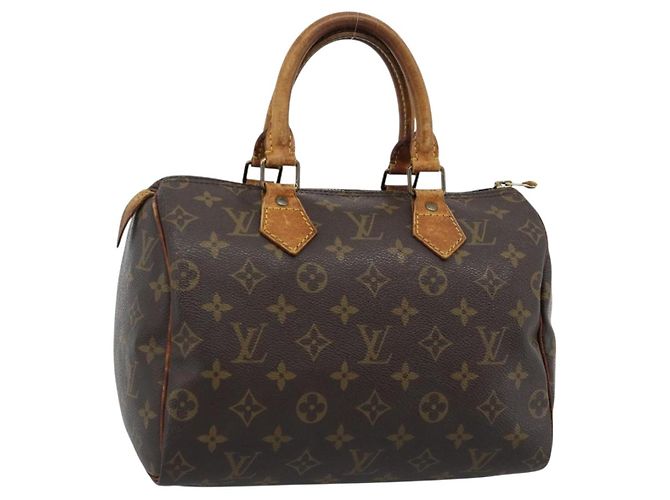 LOUIS VUITTON Bolsa Monogram Speedy 25 M41528 LV Auth 186096 Monograma