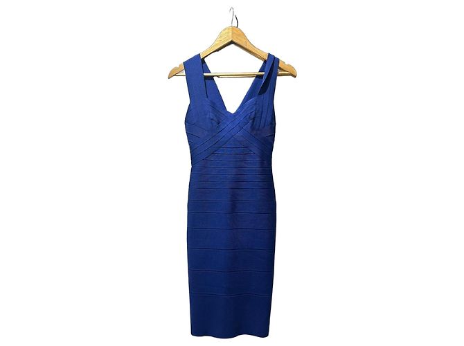 Vestido bandage azul eléctrico Herve Leger