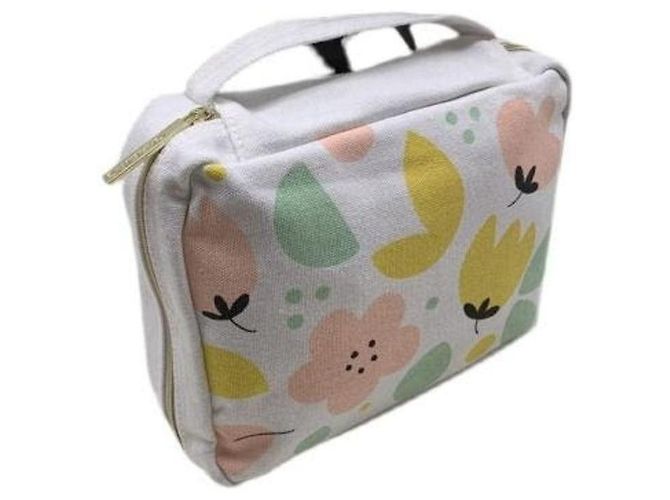 Autre Marque Beauty case Clarins con stampa floreale Rosa Bianco Giallo Verde chiaro