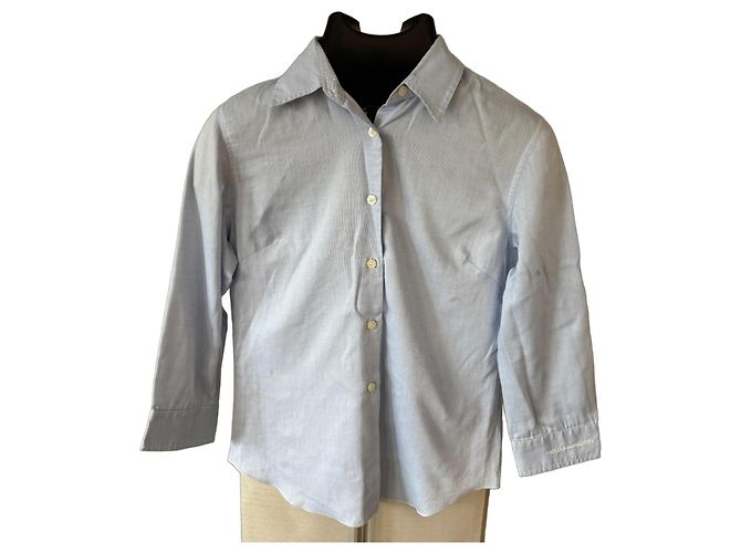 Thomas Burberry Camicia in Cotone Azzurro Blu