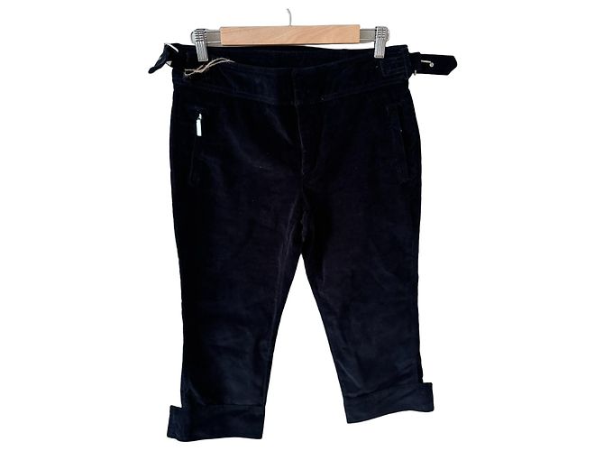Marella Sport Samt-Cropped-Hose Schwarz