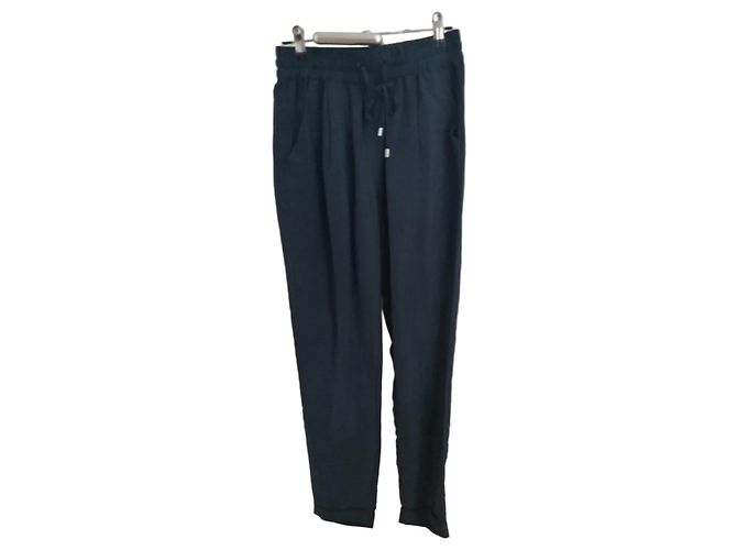 Pantaloni Ekyog in viscosa blu navy
