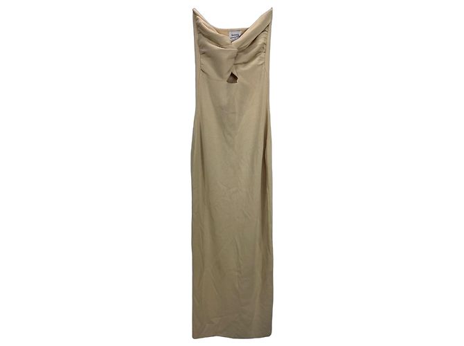 Autre Marque SNDYS Everyday Geripptes Maxi-Kleid mit Cut-Out - Beige