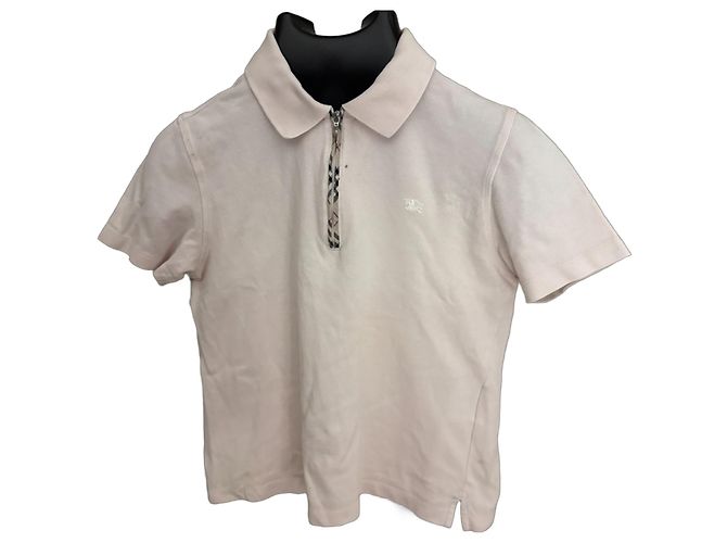 Burberry Polo Rosa con Collo a Zip