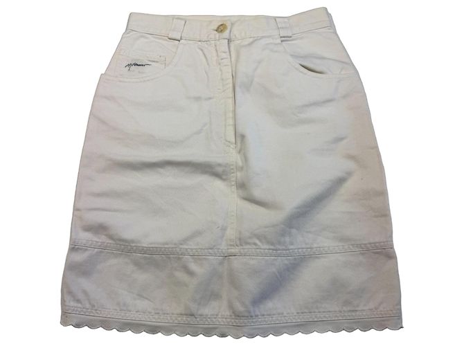 Moschino Falda evasé de algodón blanco