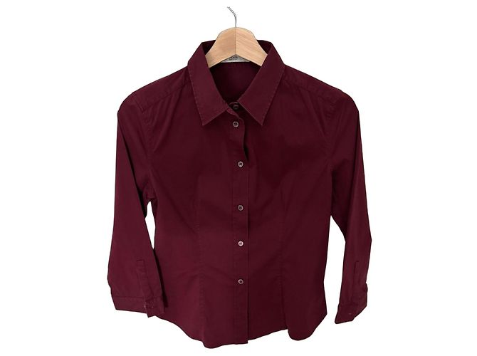 Camisa Prada de algodón burdeos 
