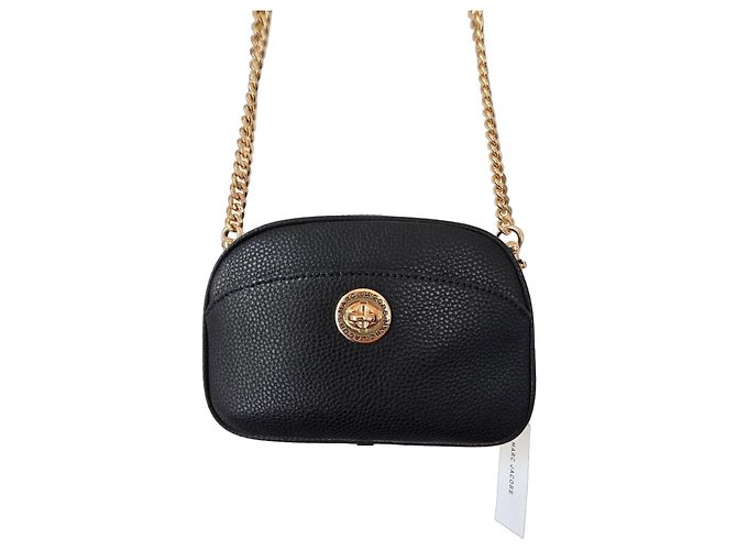Marc Jacobs Bolsa Camera Bag em couro preto