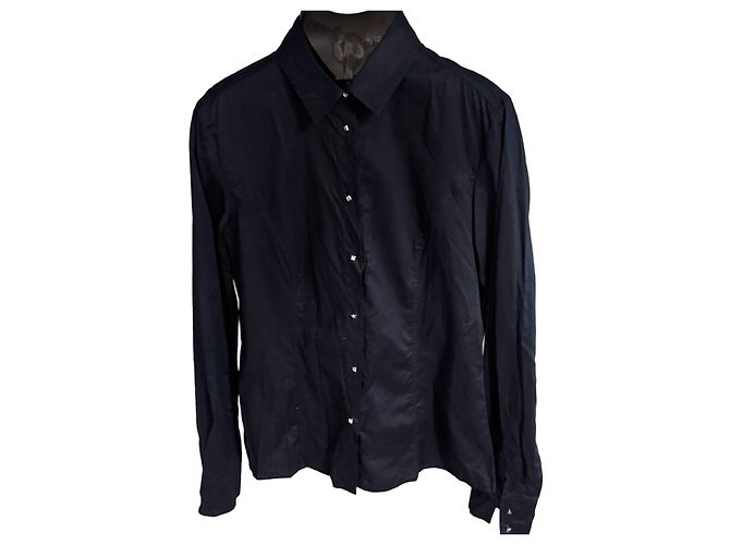 Camicia Versace Jeans Couture blu scuro ricamata
