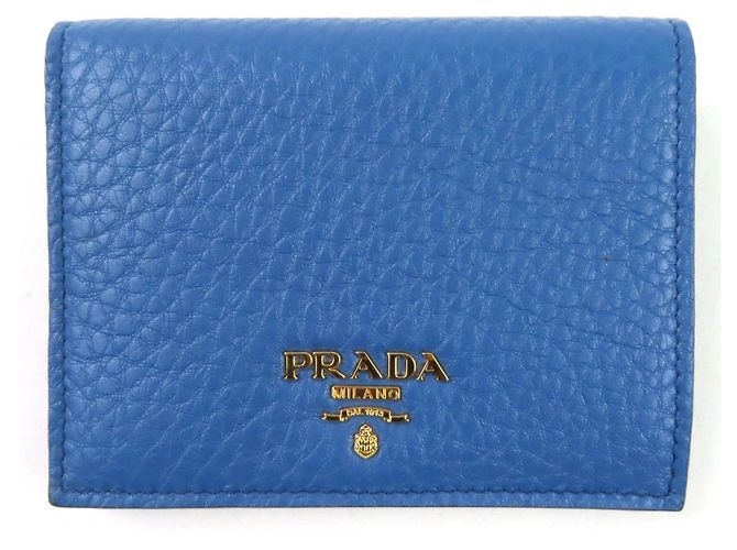 Prada 1MV204 Leather Wallet Blue