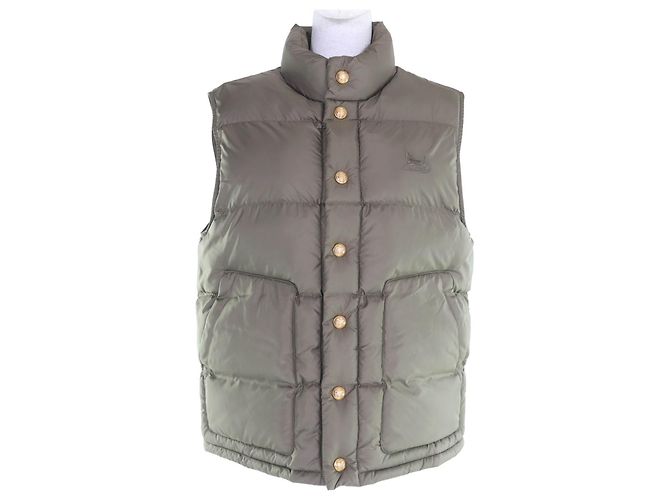 Céline CELINE Down Vest Polyester Vest Green Khaki