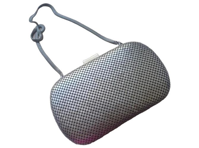 Autre Marque Whiting and Davis Silberne Metallgeflecht Minaudière
