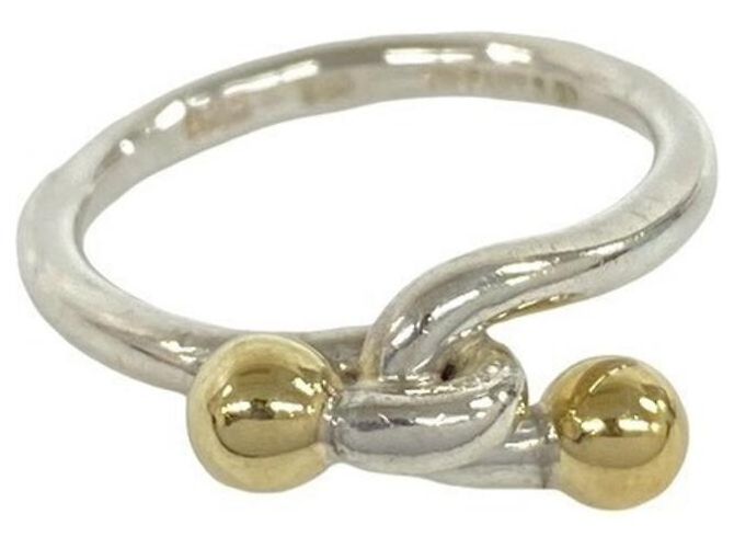 Anillo Double Hook & Eye Band Tiffany & Co. Plata Dorado