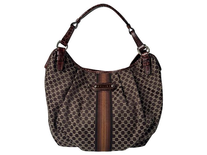 Céline Bolsa de um ombro Celine Macadam Marrom