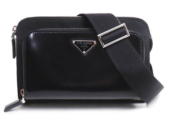 Borsa a tracolla Prada Re-Nylon in pelle Saffiano Nero