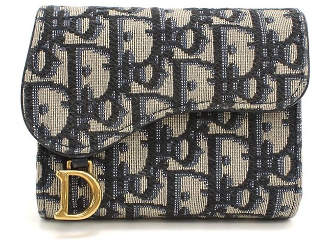 Christian Dior Navy Tri-fold Wallet Navy blue