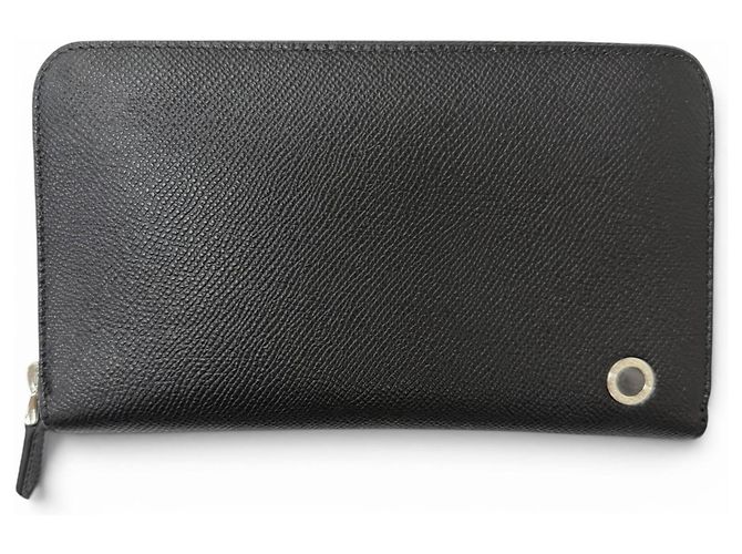 Bulgari Bvlgari Leather Long Wallet Black