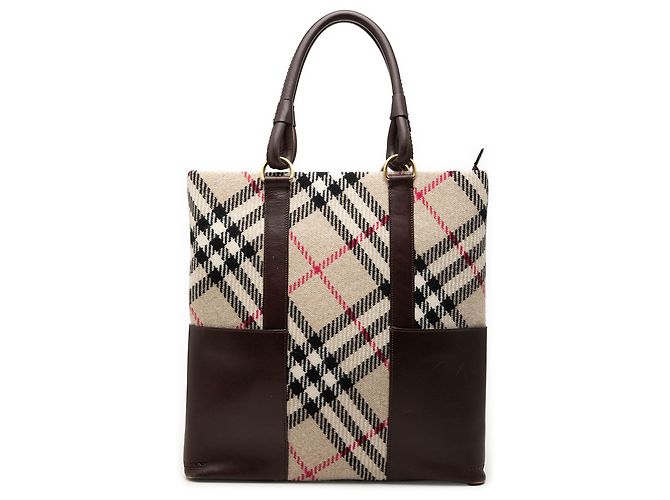 Tote in lana Burberry Beige Supernova Check