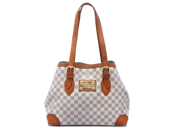 Louis Vuitton White Damier Azur Hampstead MM Blanc