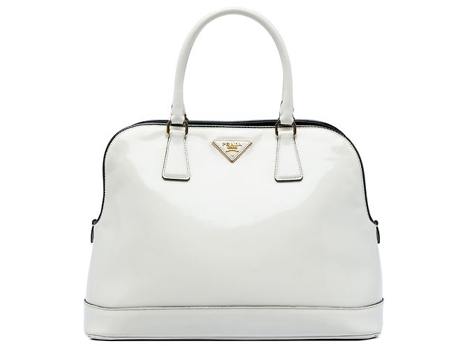 Bolsa Prada White Medium Spazzolato Leather Open Promenade