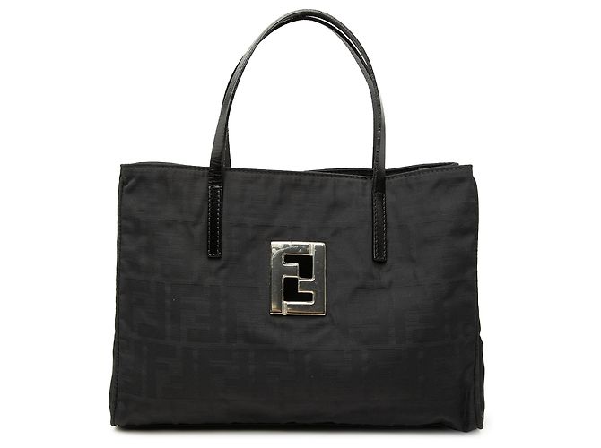 Fendi Black Zucca Canvas Tote