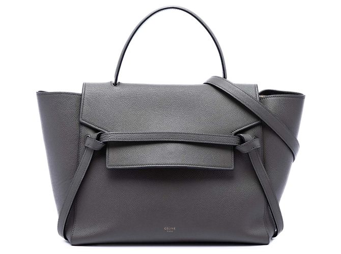 Céline Borsa a tracolla Celine Gray Mini Leather Belt Bag Marrone Grigio antracite