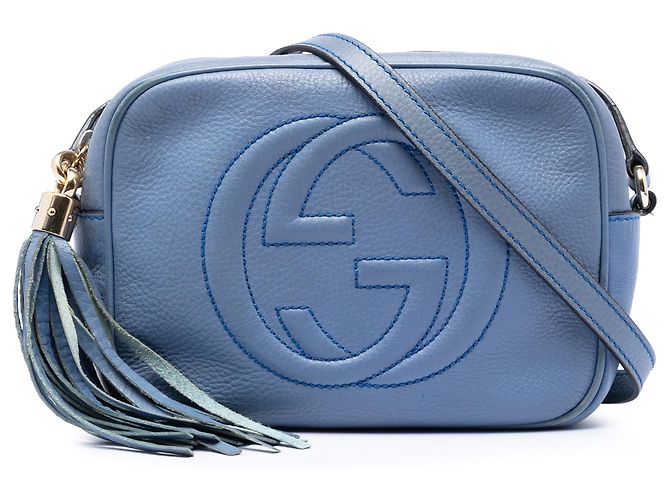 Gucci Bolso bandolera Soho Disco de piel de becerro azul