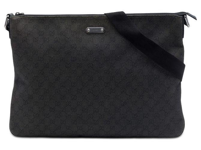 Borsa a tracolla Gucci Black GG Denim Nero