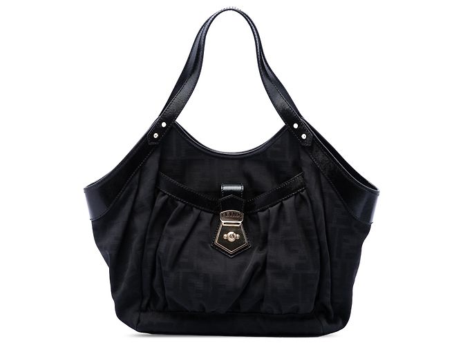 Fendi Black Zucca Canvas Chef Tote