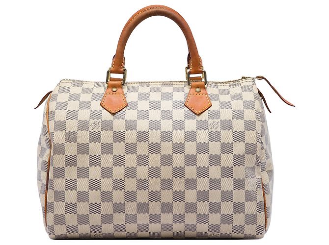 Louis Vuitton White Damier Azur Speedy 30 Weiß
