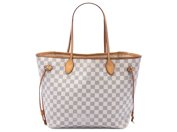 Louis Vuitton White Damier Azur Neverfull MM Weiß