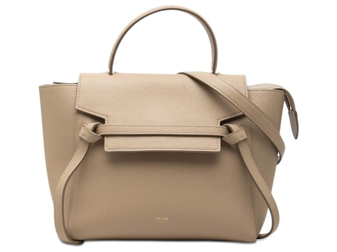 Belt Bag Céline Bolsa Belt em couro de bezerro micro granulado bege Celine